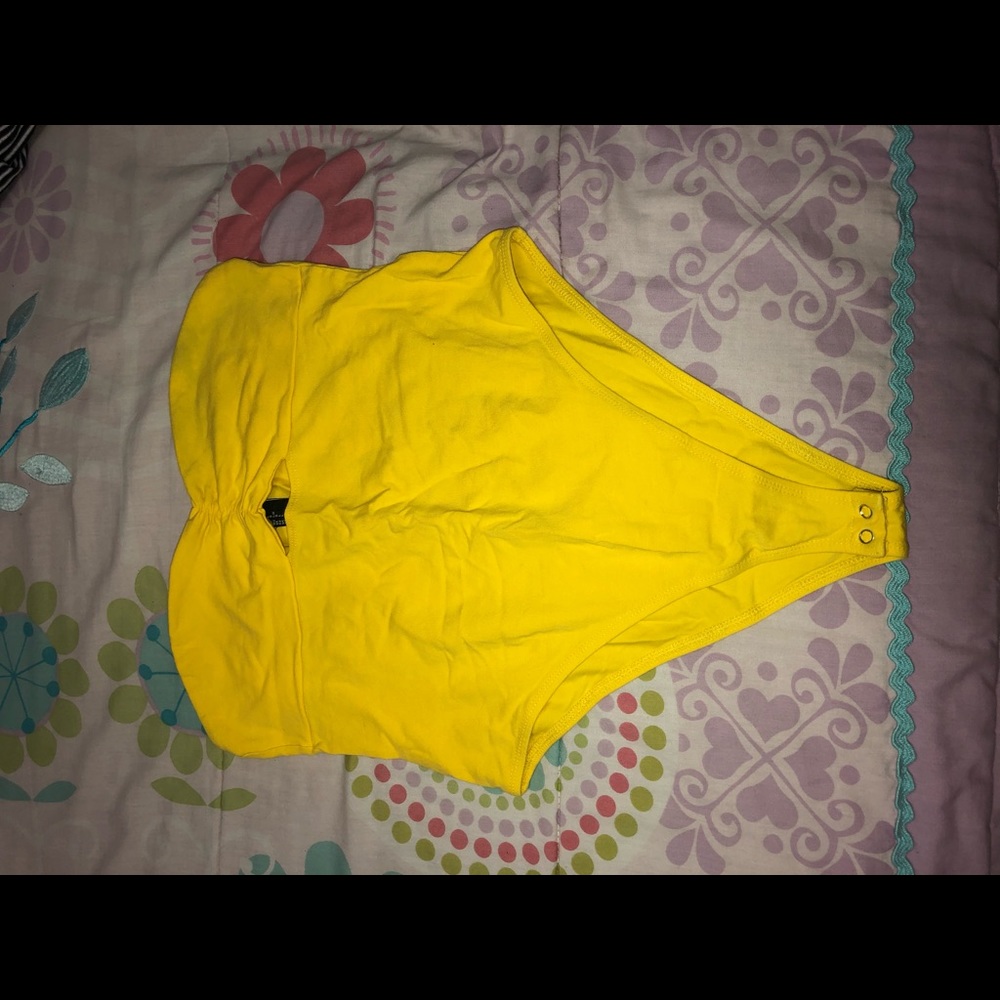 Yellow sleeveless body suit